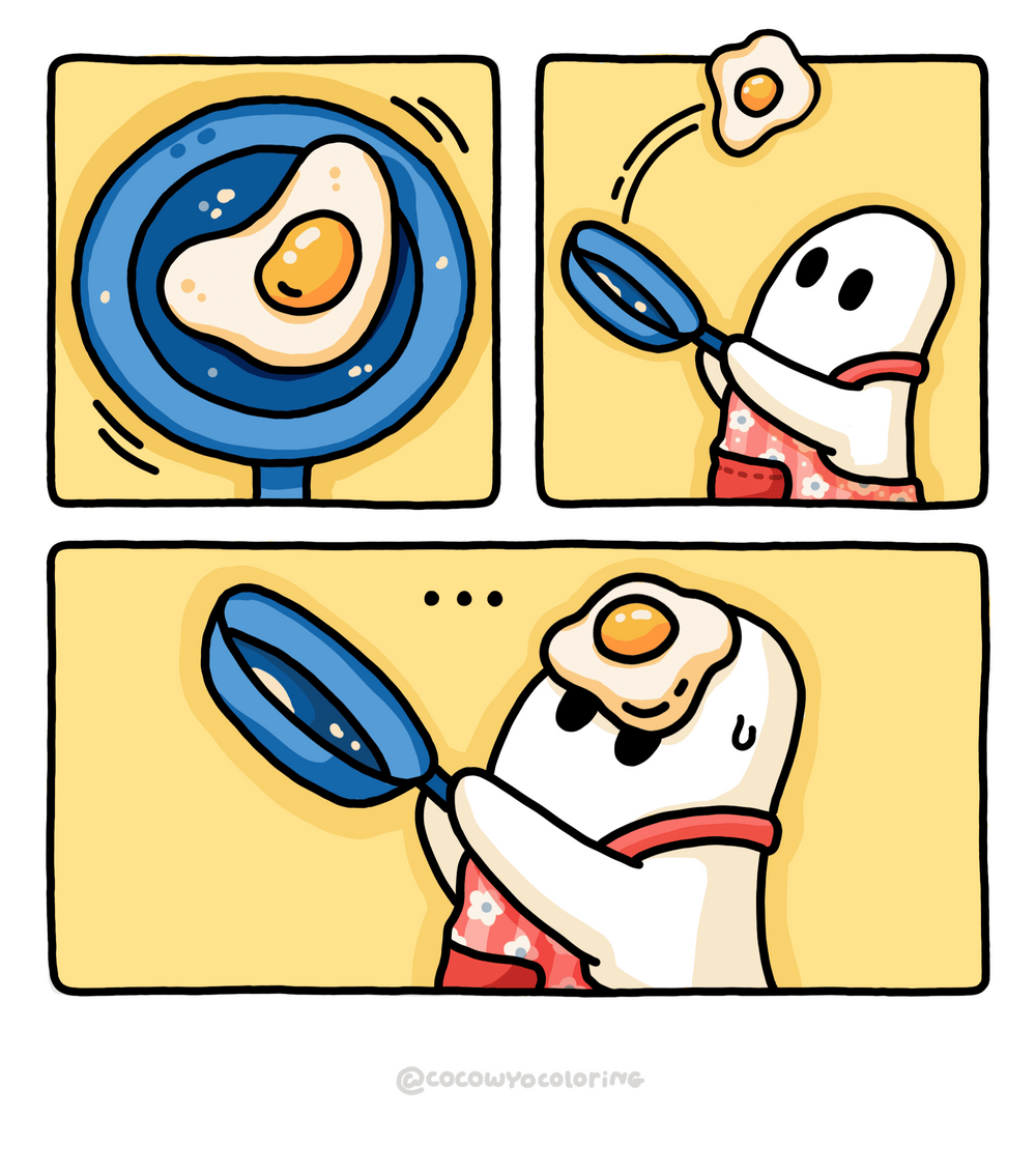 Fried Egg comic page 1 by Coco Wyo