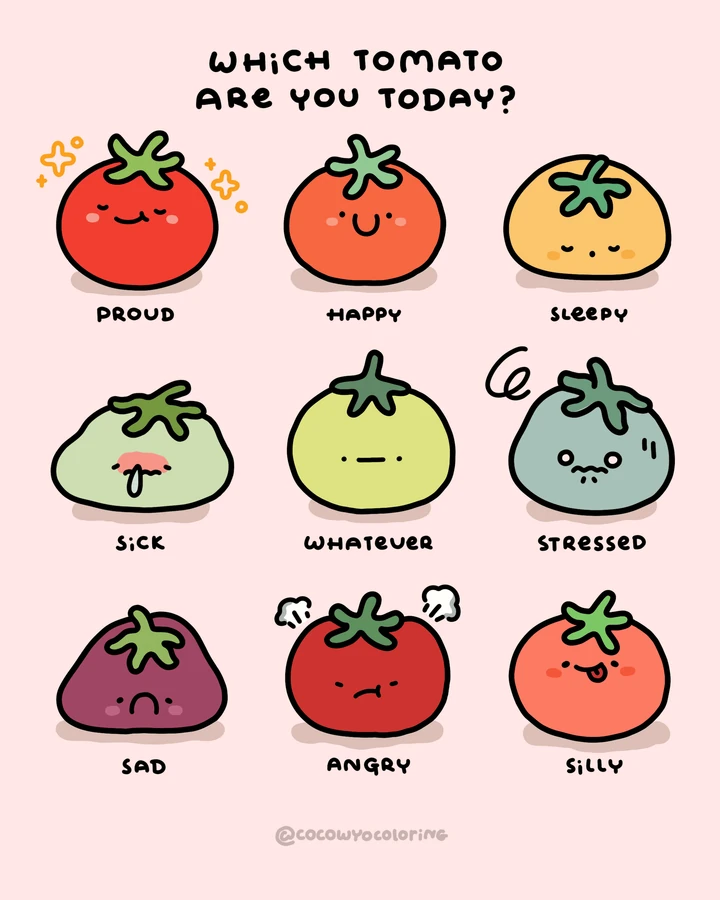 Un coloriage gratuit Coco Wyo sur le thème des tomates